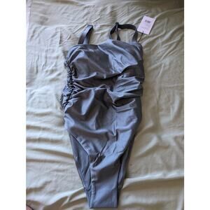 NWT  Knix Shimmer Ruched One Piece Swimsuit - Aura Size M